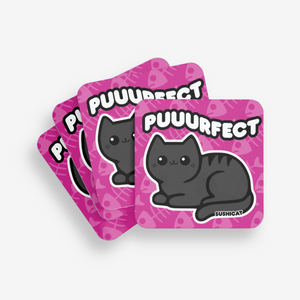 Puuurfect Coaster - Sushi Cat Studios