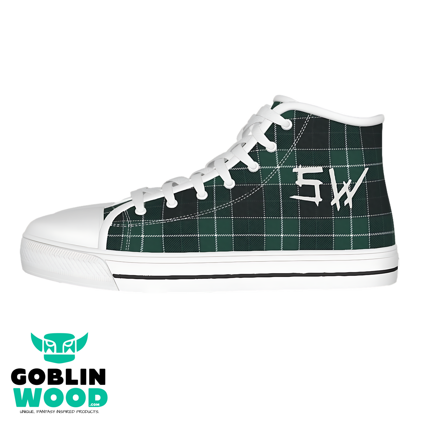 SW Plaid - Canvas Hi-Top Shoe - Supernatural Inspired - Goblin Wood Exclusive