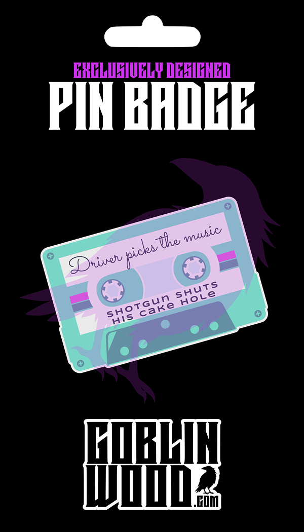 80s Mix Tape (Teal) - Acrylic Pin Badge - Supernatural Inspired - Goblin Wood Exclusive
