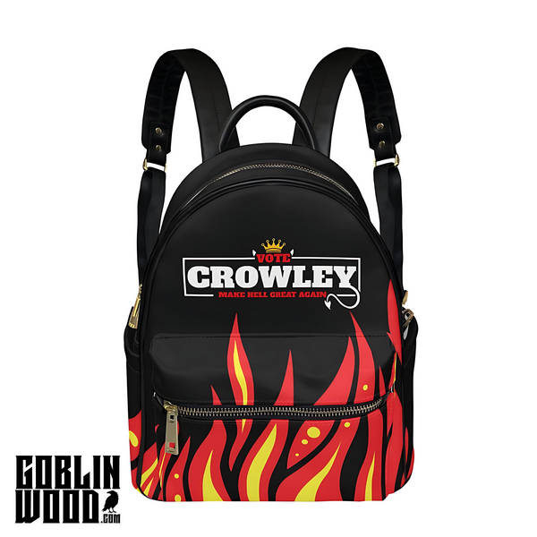 Vote Crowley - Black Mini Backpack - Supernatural Inspired - Goblin Wood Exclusive