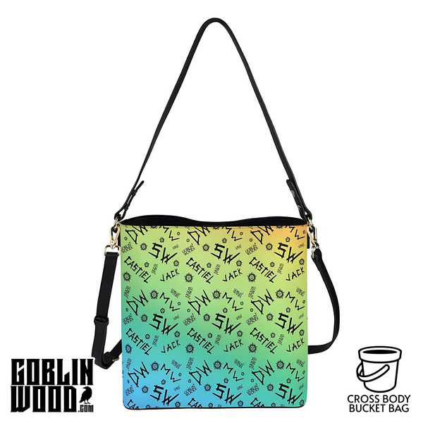 *PRE ORDER* Initials - Rainbow Cross Body Bucket Bag  - Supernatural Inspired - Goblin Wood Exclusive