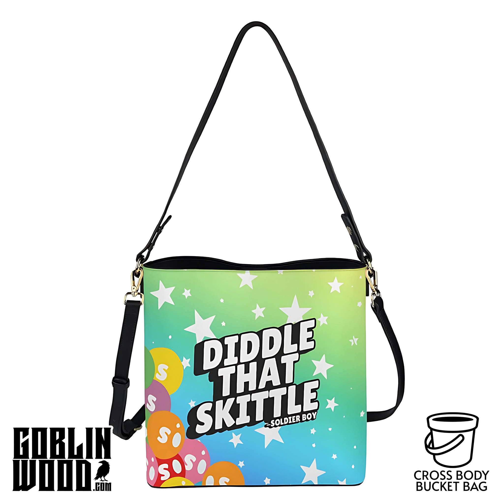*PRE ORDER* Skiddle - Rainbow Cross Body Bucket Bag  - The Boys Inspired - Goblin Wood Exclusive