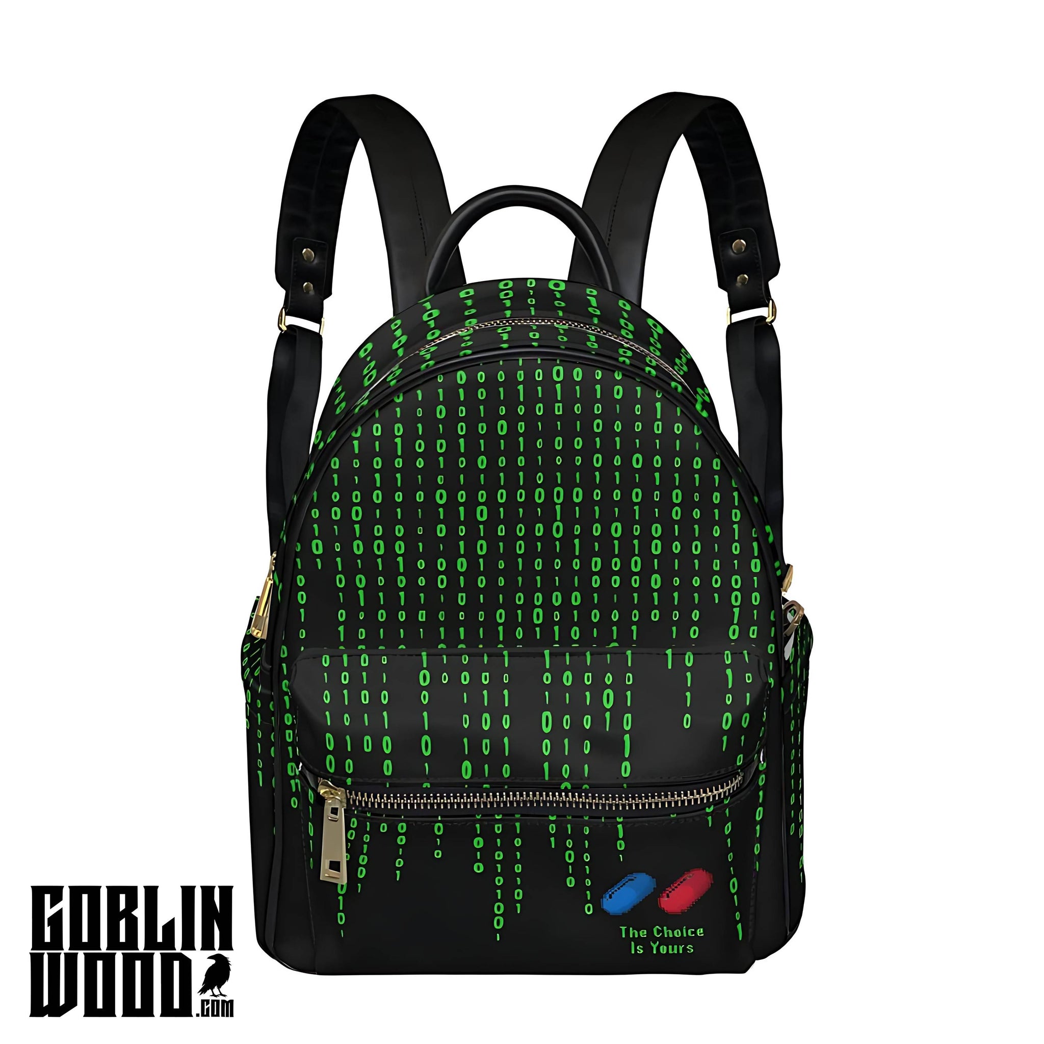 Binary - Black Mini Backpack - The Matrix Inspired - Goblin Wood Exclusive