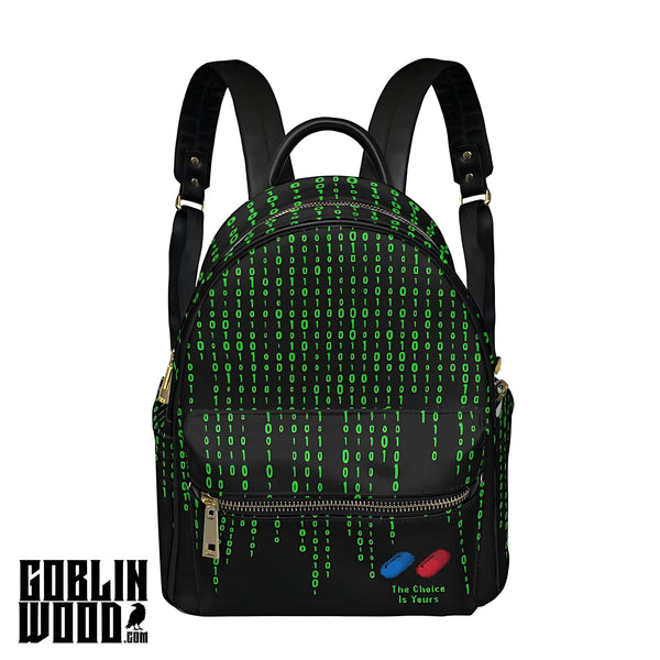 Binary - Black Mini Backpack - The Matrix Inspired - Goblin Wood Exclusive