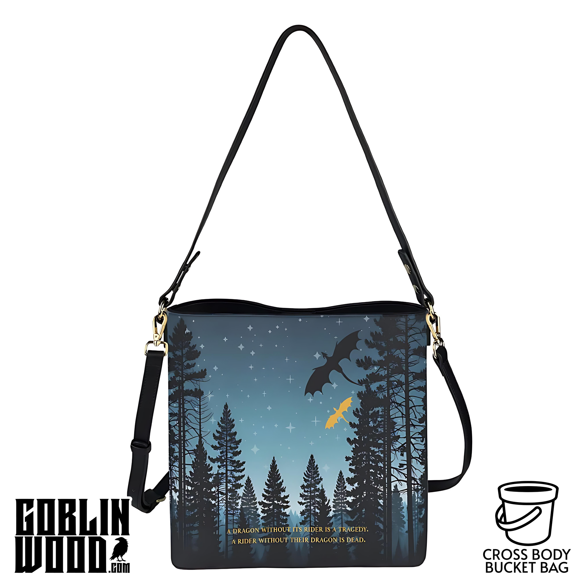 Skyline - Cross Body Bucket Bag  - Fourth Wing Inspired - Goblin Wood Exclusive
