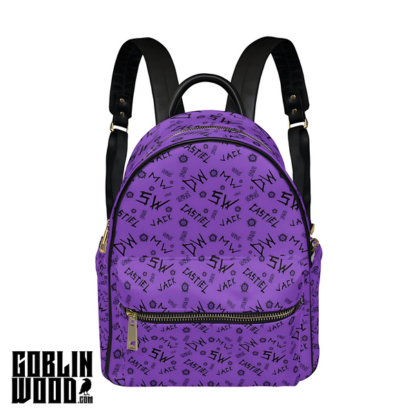 Initials - Purple AOP Mini Backpack - Supernatural Inspired - Goblin Wood Exclusive
