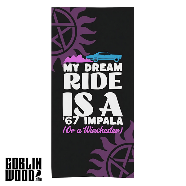 Dream Ride - beach Towel - Supernatural Inspired - Goblin Wood Exclusive