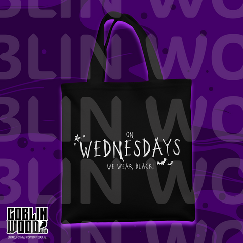 Wednesday - Black Tote Bag - Wednesday Inspired - Goblin Wood Exclusive