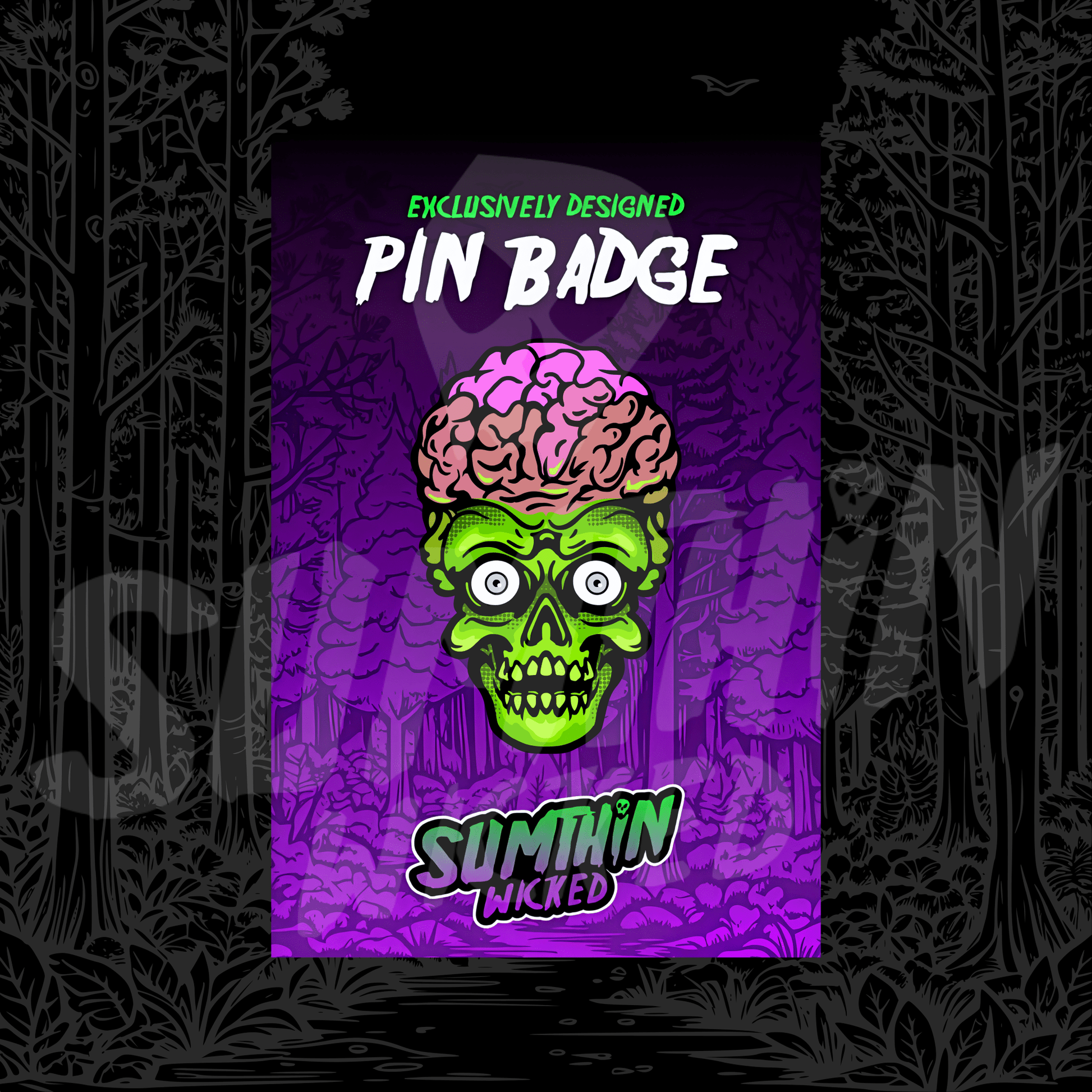 Ack Ack Ack! - Acrylic Pin Badge - Mars Attacks! Inspired - Sumthin Wicked Exclusive - Goblin Wood