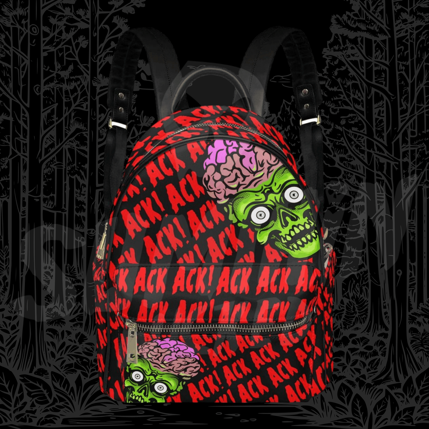 Ack Ack Ack! - AOP Print Mini Backpack - Mars Attacks! Inspired - Sumthin Wicked Exclusive - Goblin Wood