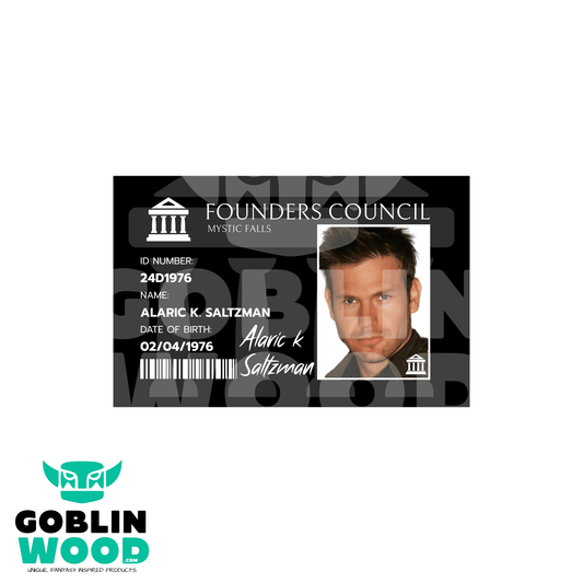 Alaric K. Saltzman - Founders Council ID Card - TVD Inspired - Goblin Wood Exclusive - Goblin Wood
