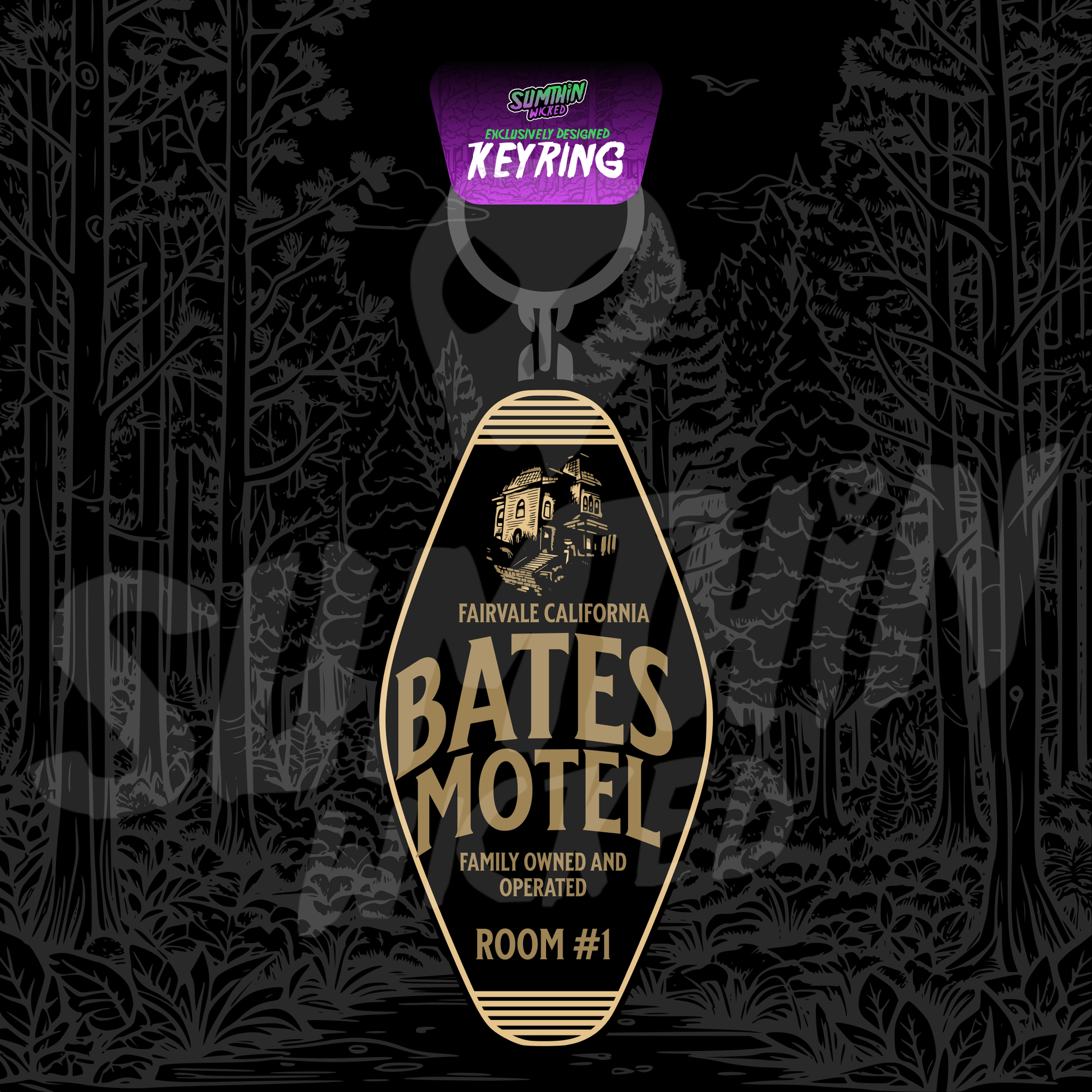 Bates Motel - Acrylic Key Fob Keychain - Psycho Inspired - Sumthin Wicked Exclusive - Goblin Wood
