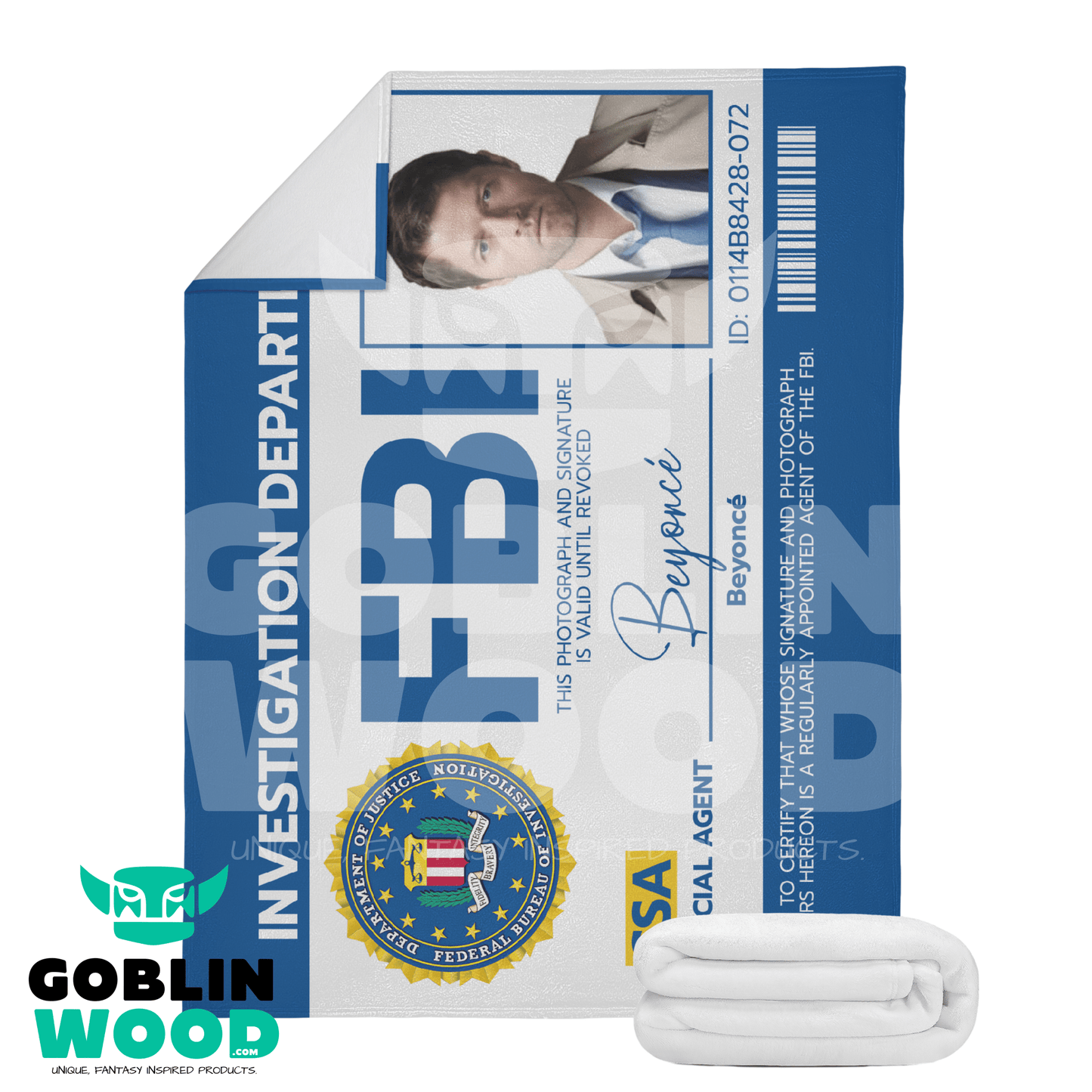 Beyonce FBI - Dual - Sided Stitched Blanket - Supernatural Inspired - Goblin Wood Exclusive - Goblin Wood