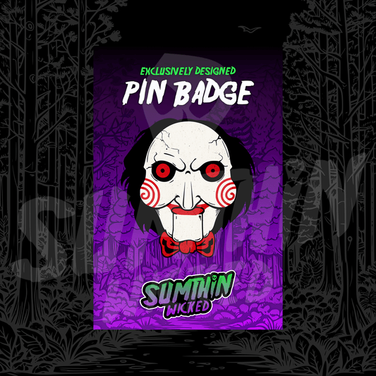 Billy - Acrylic Pin Badge - Saw Inspired - Sumthin Wicked Exclusive - Goblin Wood