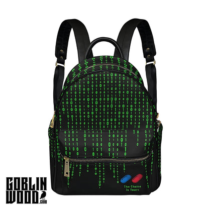 Binary - Black Mini Backpack - The Matrix Inspired - Goblin Wood Exclusive - Goblin Wood