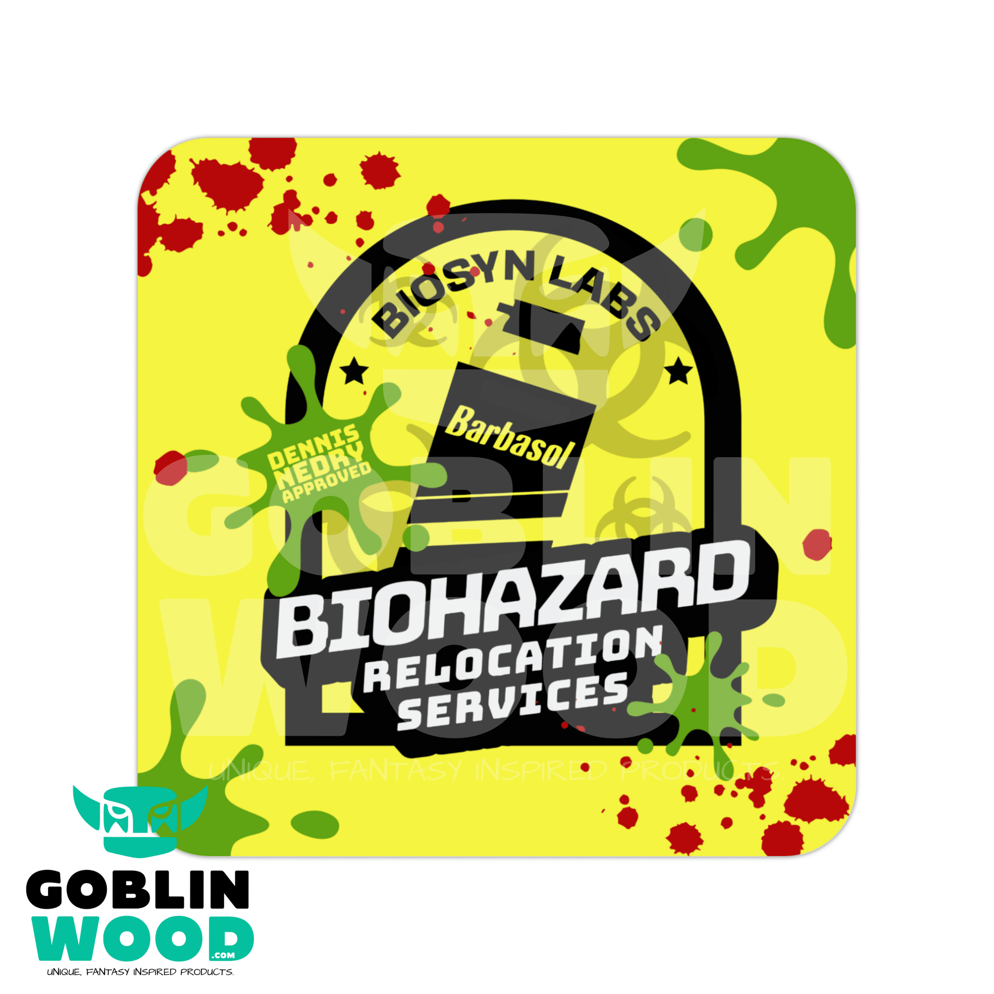 BioHazard - Drinks Coaster - Jurassic Park Inspired - Goblin Wood Exclusive - Goblin Wood