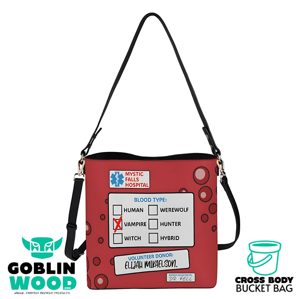 Blood Bag (Elijah) - Cross Body Bucket Bag - TVD Inspired - Goblin Wood Exclusive - Goblin Wood