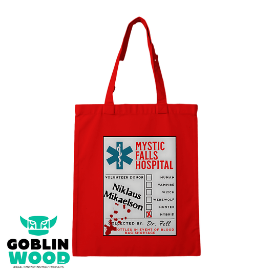 Blood Bag (Klaus) - Red Tote Bag - TVD Inspired - Goblin Wood Exclusive - Goblin Wood