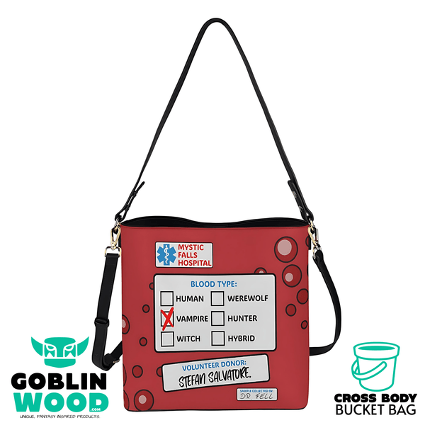 Blood Bag (Stefan) - Cross Body Bucket Bag - TVD Inspired - Goblin Wood Exclusive - Goblin Wood