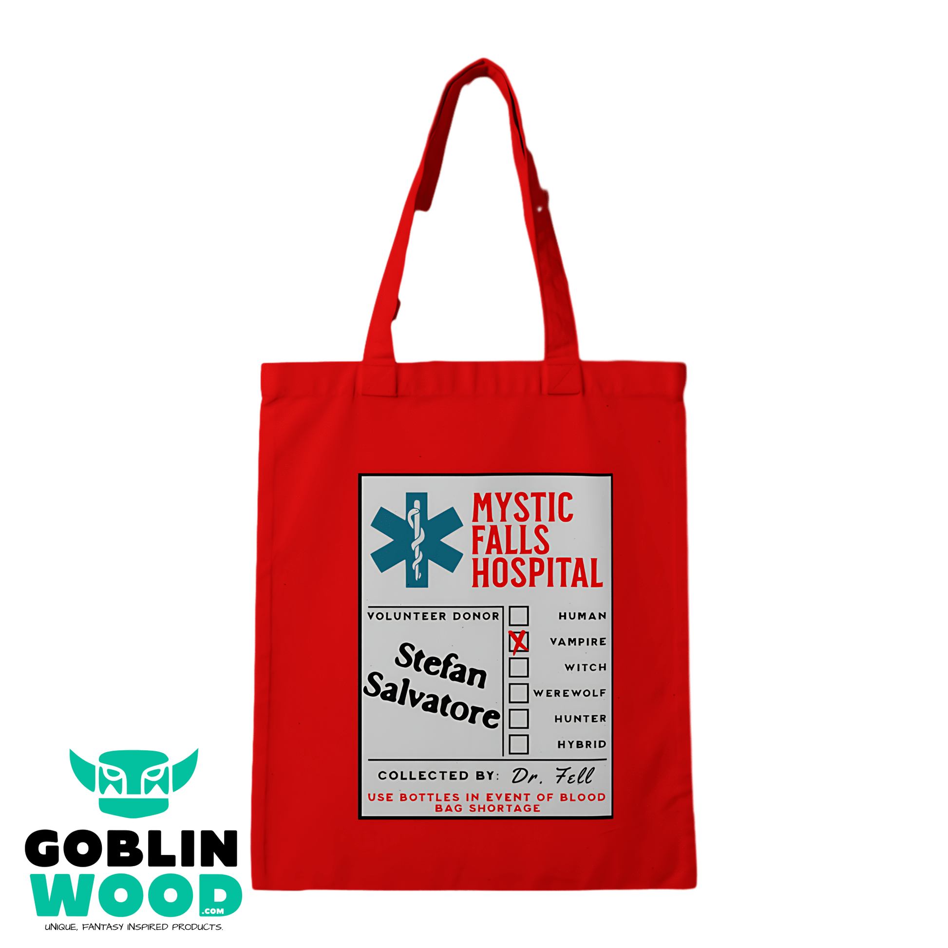 Blood Bag (Stefan) - Red Tote Bag -  - Goblin Wood Exclusive - Goblin Wood