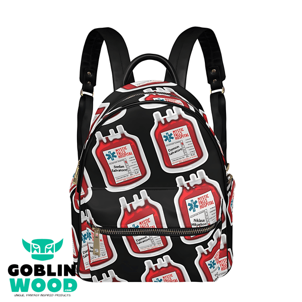 Blood Bags - AOP Print Mini Backpack - TVD Inspired - Goblin Wood Exclusive - Goblin Wood