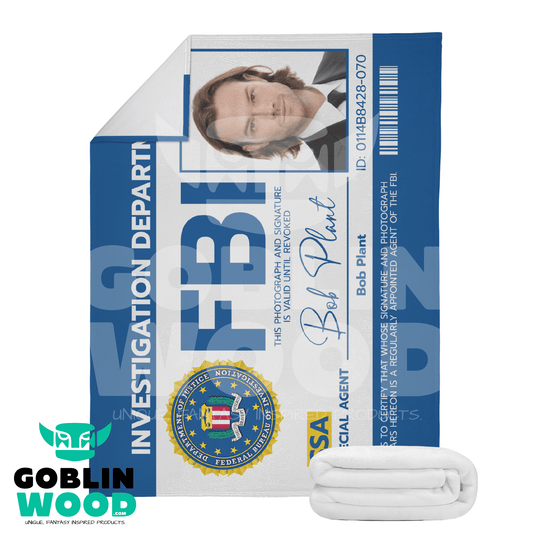 Bob Plant FBI - Dual - Sided Stitched Blanket - Supernatural Inspired - Goblin Wood Exclusive - Goblin Wood