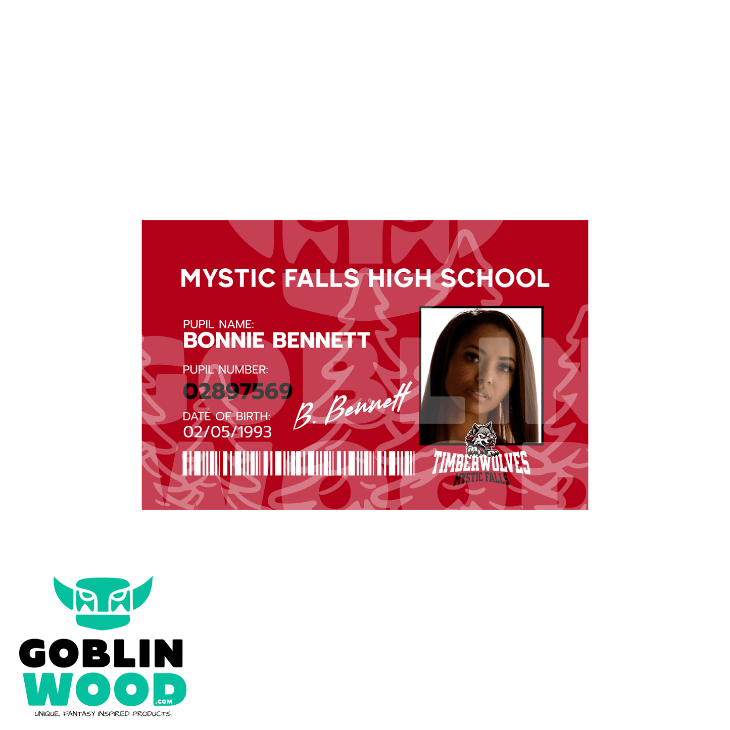 Bonnie Bennett - Mystic High ID Card -  - Goblin Wood Exclusive - Goblin Wood