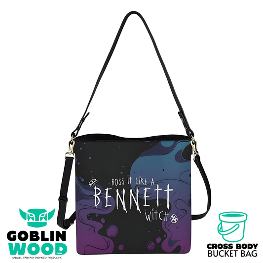 Bonnie - Black Cross Body Bucket Bag - TVD Inspired - Goblin Wood Exclusive - Goblin Wood