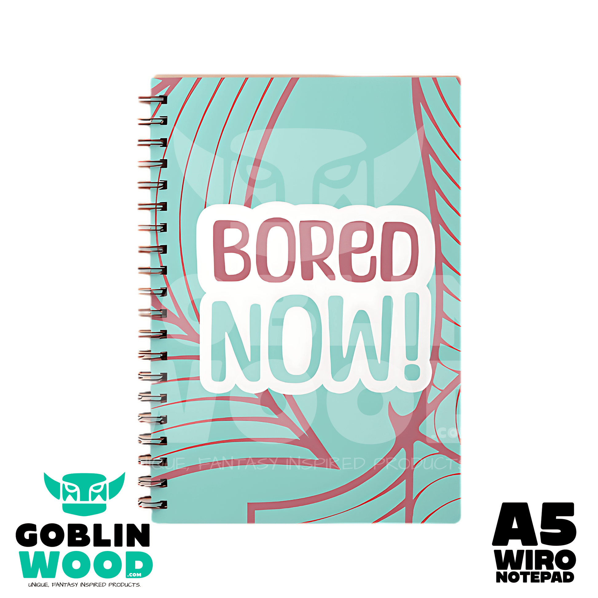Bored Now - A5 Lined Notebook - Angel - Goblin Wood Exclusive - Goblin Wood