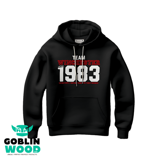Brotherhood - Black Varsity Premium Hoody - Supernatural Inspired Goblin Wood Exclusive - Goblin Wood