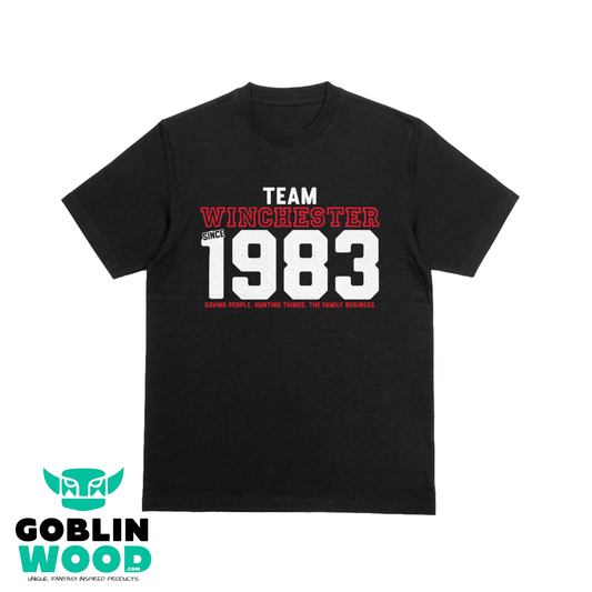 Brotherhood - Black Varsity Premium T-Shirt - Supernatural Inspired - Goblin Wood Exclusive - Goblin Wood