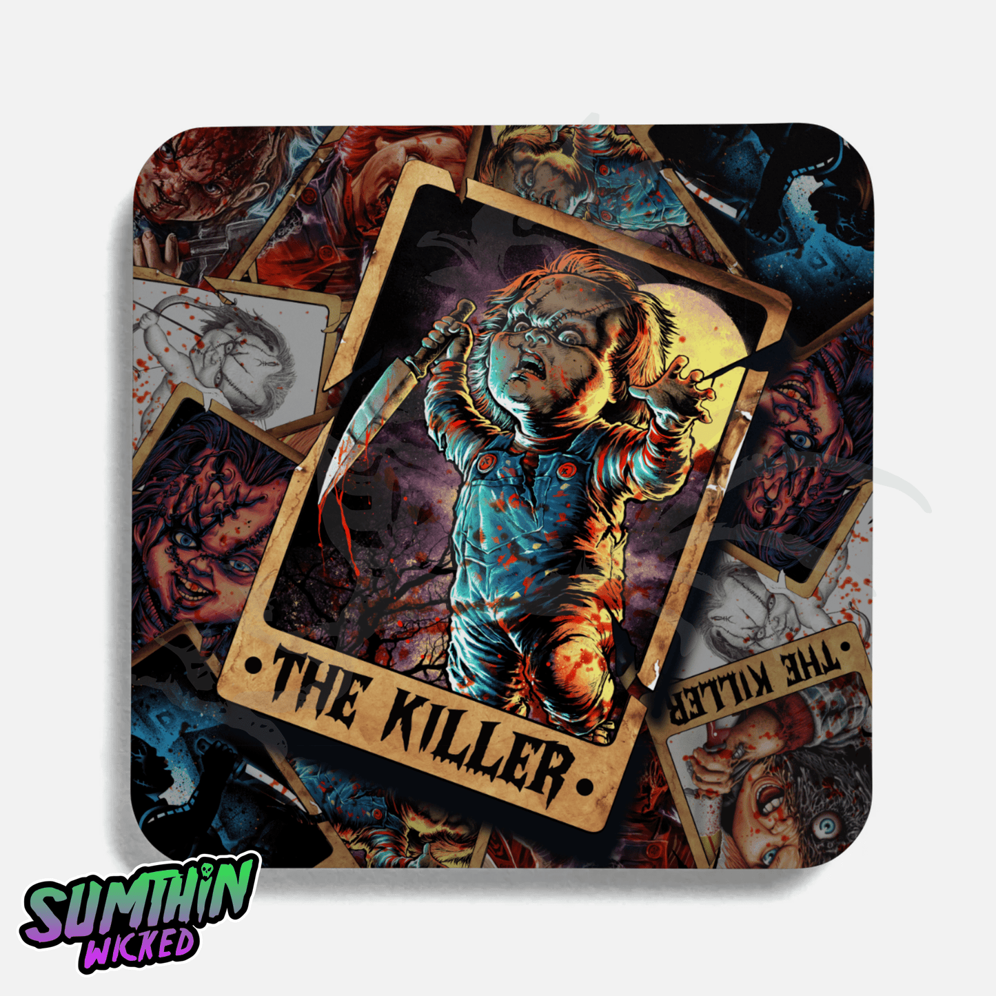 Buzz - Tarot Drinks Coaster - Child's Play Inspired - Sumthin Wicked Exclusive - Goblin Wood