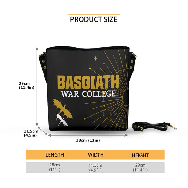 BWC - Black Cross Body Bucket Bag - Fourth Wing Inspired - Goblin Wood Exclusive - Goblin Wood