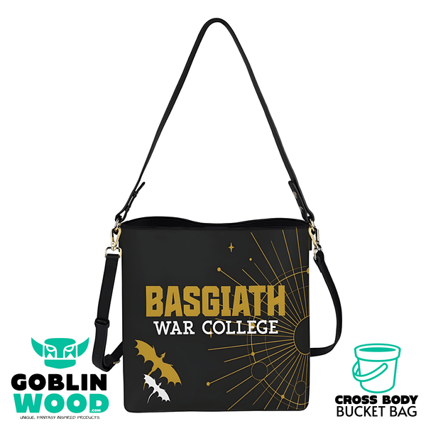 BWC - Black Cross Body Bucket Bag - Fourth Wing Inspired - Goblin Wood Exclusive - Goblin Wood