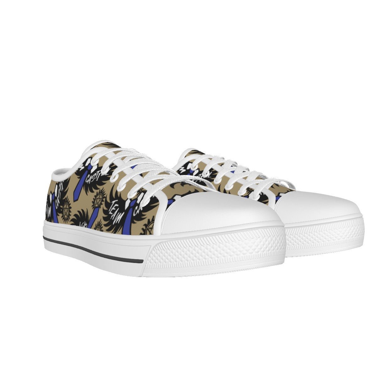 Castiel - Sand AOP Canvas Lo - Top Shoe - Supernatural Inspired - Goblin Wood Exclusive - Goblin Wood