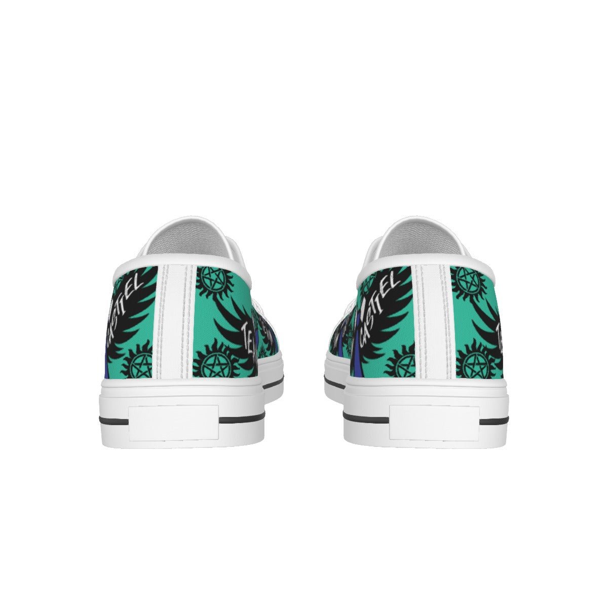 Castiel - Teal AOP Canvas Lo - Top Shoe - Supernatural Inspired - Goblin Wood Exclusive - Goblin Wood
