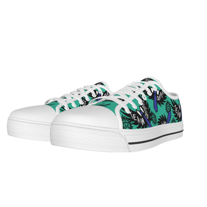 Castiel - Teal AOP Canvas Lo - Top Shoe - Supernatural Inspired - Goblin Wood Exclusive - Goblin Wood