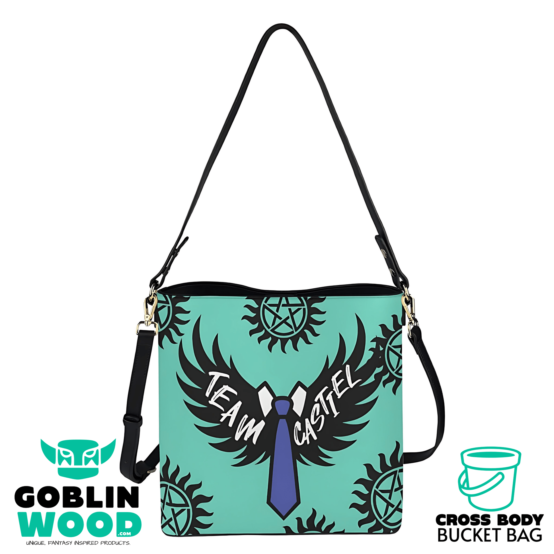 Castiel (Wings) - Cross Body Bucket Bag - Supernatural Inspired - Goblin Wood Exclusive - Goblin Wood