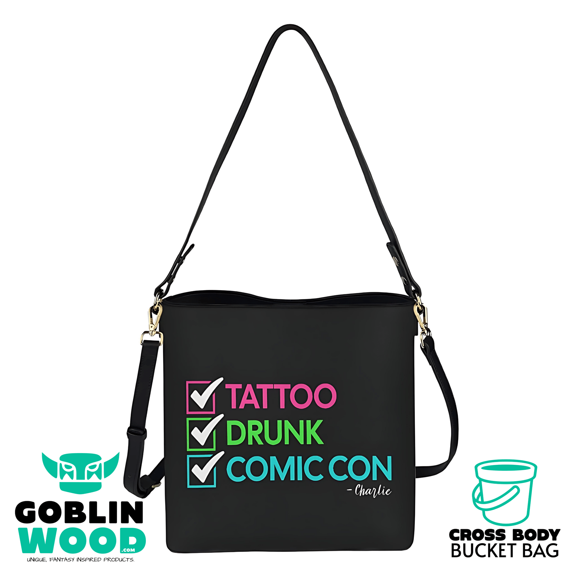 Charlie - Cross Body Bucket Bag - Supernatural Inspired - Goblin Wood Exclusive - Goblin Wood