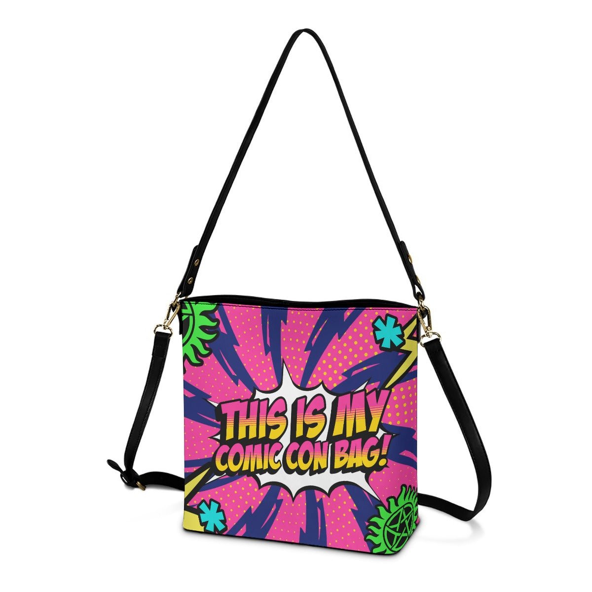 Comic Con - AOP Cross Body Bucket Bag - Supernatural Inspired - Goblin Wood Exclusive - Goblin Wood