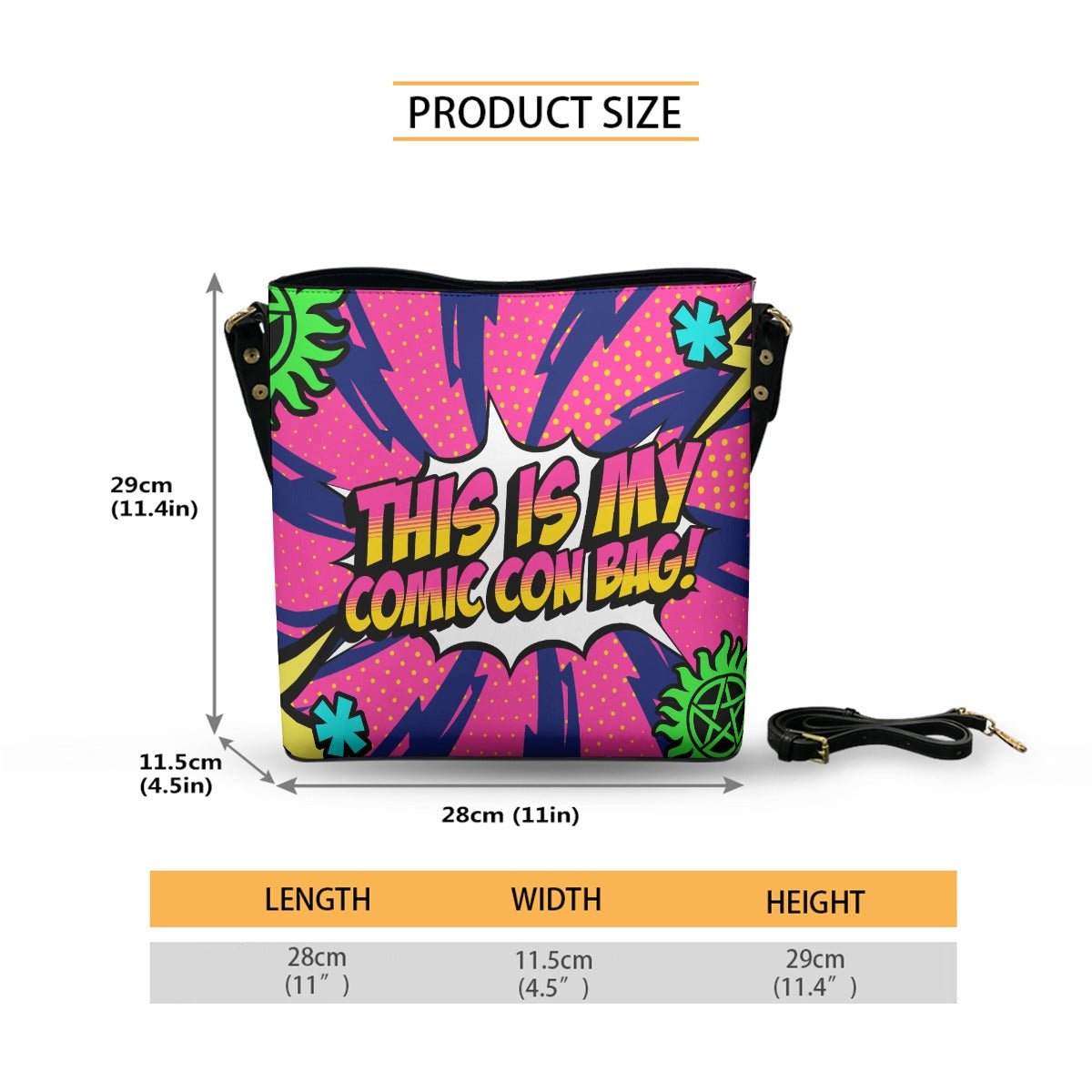 Comic Con - AOP Cross Body Bucket Bag - Supernatural Inspired - Goblin Wood Exclusive - Goblin Wood