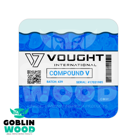 Compound V - Drinks Coaster - The Boys Inspired - Goblin Wood Exclusive - Goblin Wood