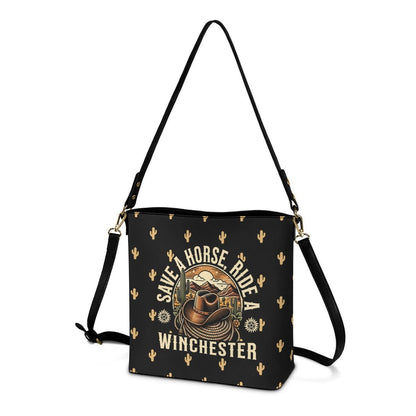 Cowboy Ride - Black Cross Body Bucket Bag - Supernatural Inspired - Goblin Wood Exclusive - Goblin Wood