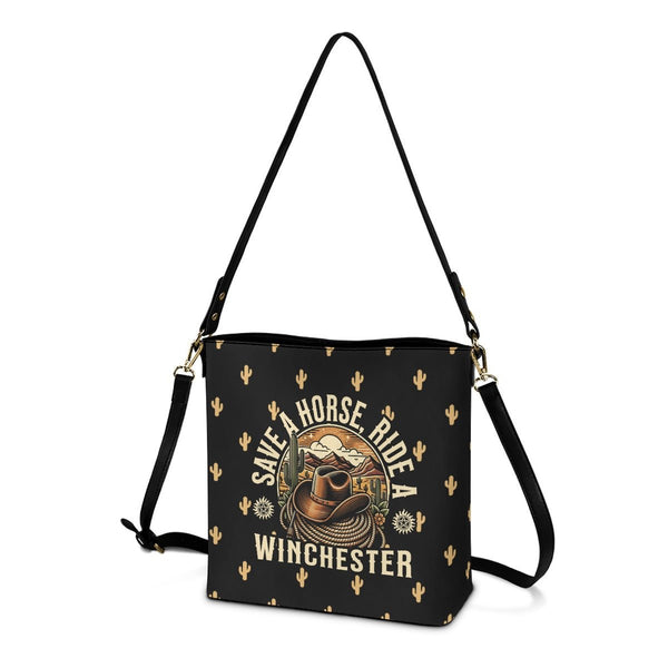 Cowboy Ride - Black Cross Body Bucket Bag - Supernatural Inspired - Goblin Wood Exclusive - Goblin Wood
