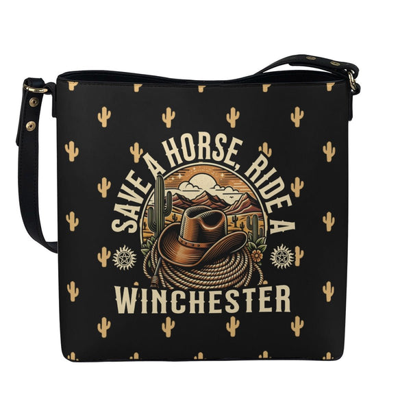 Cowboy Ride - Black Cross Body Bucket Bag - Supernatural Inspired - Goblin Wood Exclusive - Goblin Wood