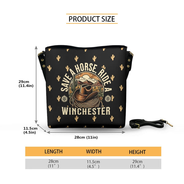 Cowboy Ride - Black Cross Body Bucket Bag - Supernatural Inspired - Goblin Wood Exclusive - Goblin Wood