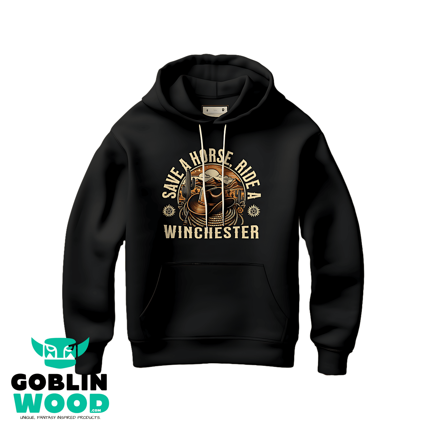 Cowboy Ride - Black Premium Hoody - Supernatural Inspired Goblin Wood Exclusive - Goblin Wood