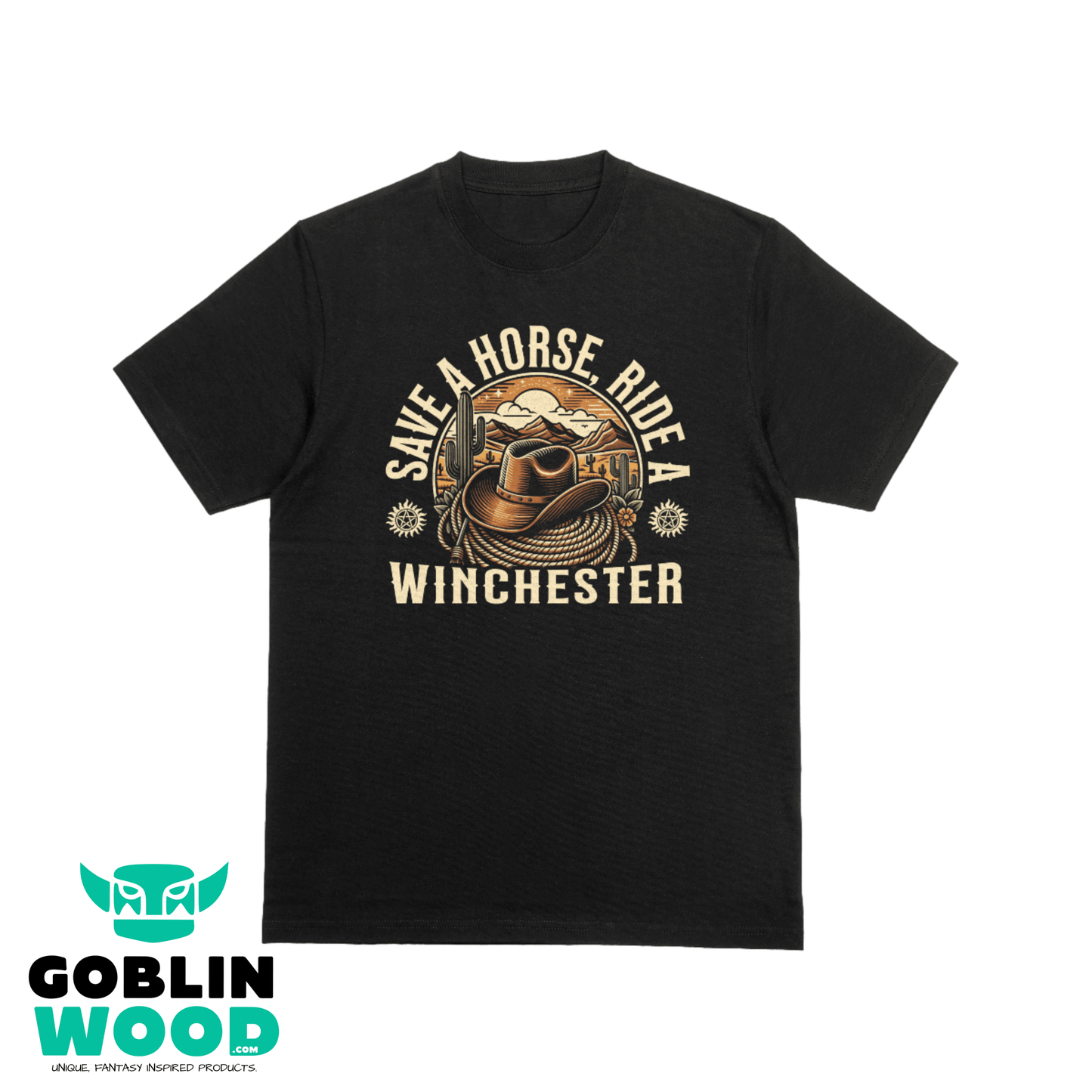 Cowboy Ride - Black Premium T-Shirt - Supernatural Inspired - Goblin Wood Exclusive - Goblin Wood