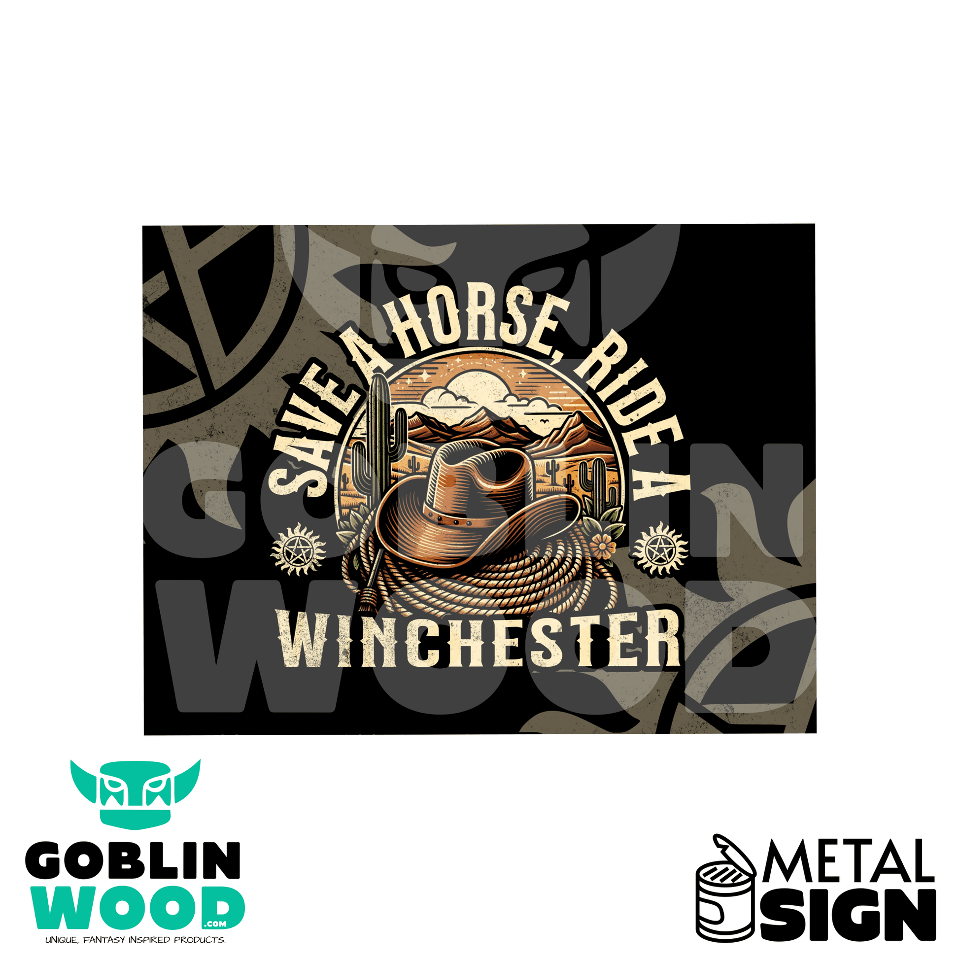 Cowboy Ride - Metal Decorative Sign - Supernatural Inspired - Goblin Wood Exclusive - Goblin Wood