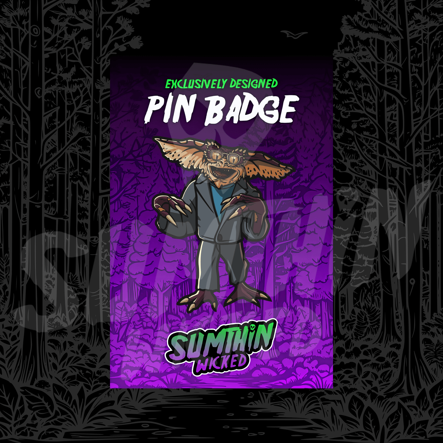 Cranium - Pin Badge - Gremlins Inspired - Sumthin Wicked Exclusive - Goblin Wood